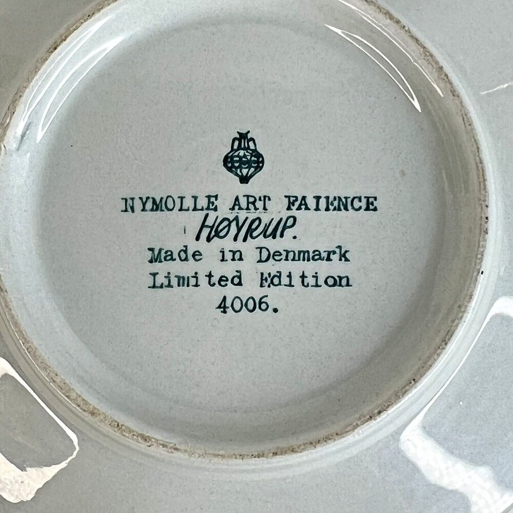 Nymolle Art Faience Hoyrup Plate 5" Green Made Denmark Green Limited ED VTG - Picture 3 of 4
